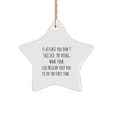 Funny Electrician Gifts for Men, Gifts from Friends, Unique Christmas Decorations Star Ornament with Gold Cord, Inspirational Electrician Humor, Star Shaped MDF Decoration - Image 1